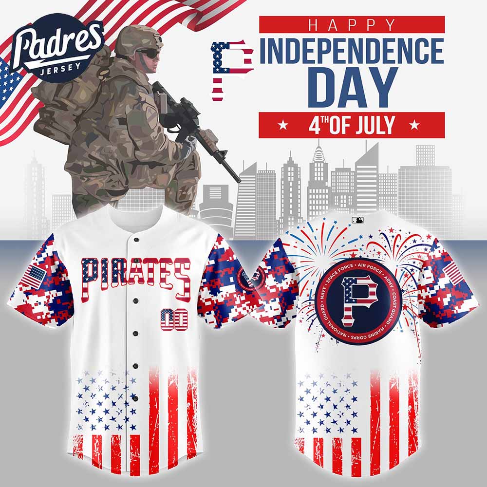 Pittsburgh Pirates MLB X The 4th Of July X Military Personalized Baseball Jersey - Padres Jersey Oasis: Elevate Your...