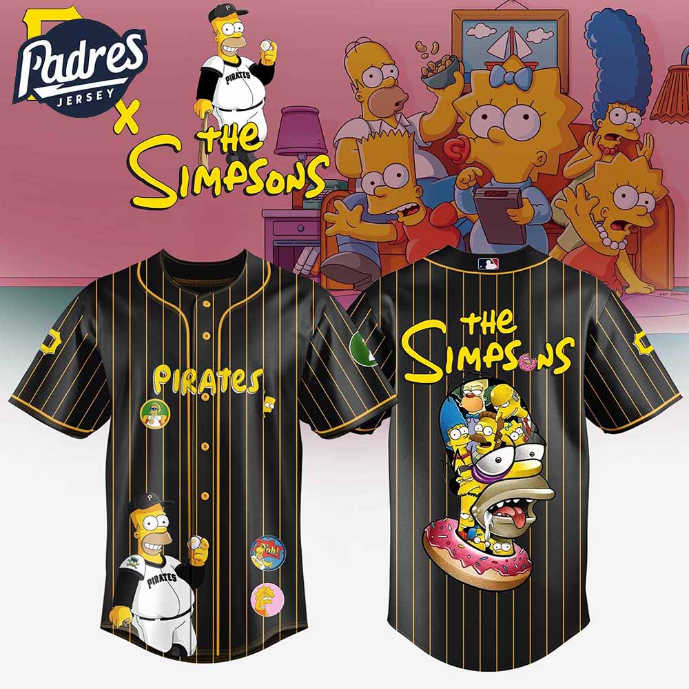 Pittsburgh Pirates MLB x The Simpsons Baseball Jersey Style - Padres Jersey Oasis: Elevate Your Baseball Style... (Image 3)