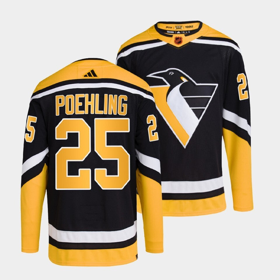 Pittsburgh Penguins #25 ryan-poehling-black-2022reverse-retro-2.0-authentic-primegreen-jersey