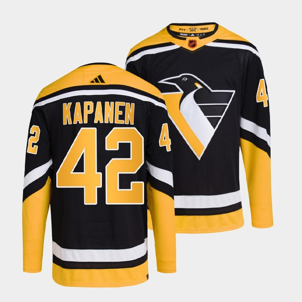 Pittsburgh Penguins #42 kasperi-kapanen-black-2022reverse-retro-2.0-authentic-primegreen-jersey