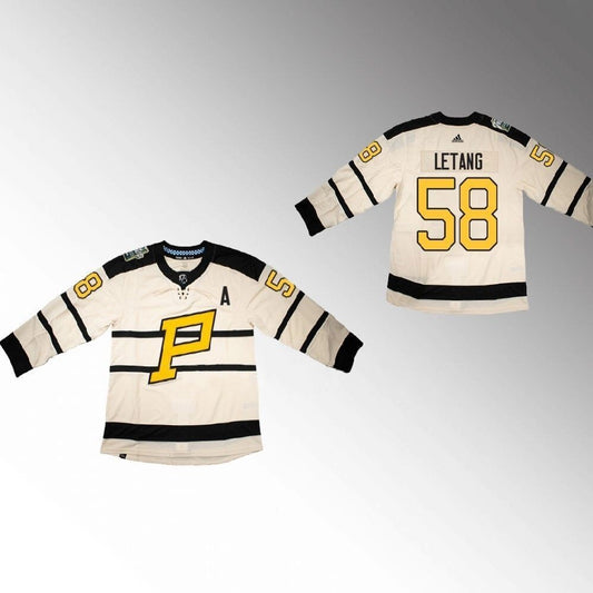 Pittsburgh Penguins #58 Kris Letang 2023 Winter Classic Primegreen Cream Jersey