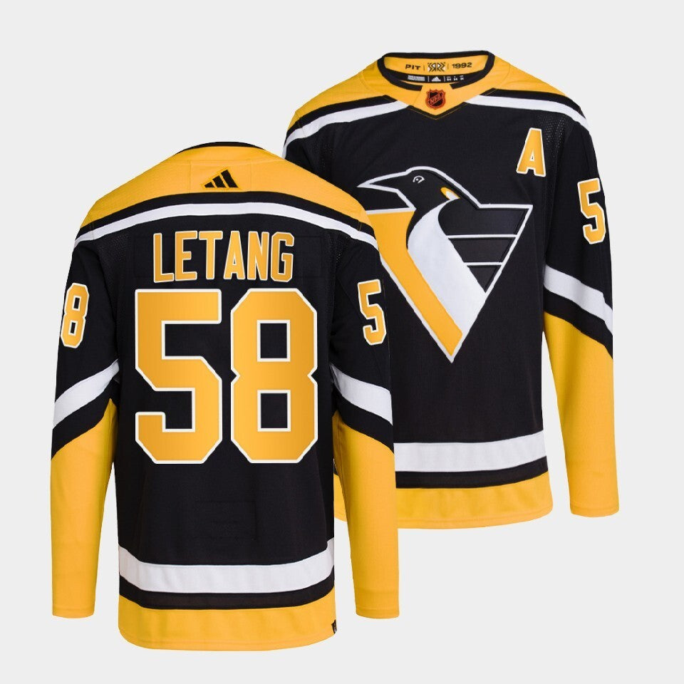 Pittsburgh Penguins #58 kris-letang-black-2022reverse-retro-2.0-authentic-primegreen-jersey
