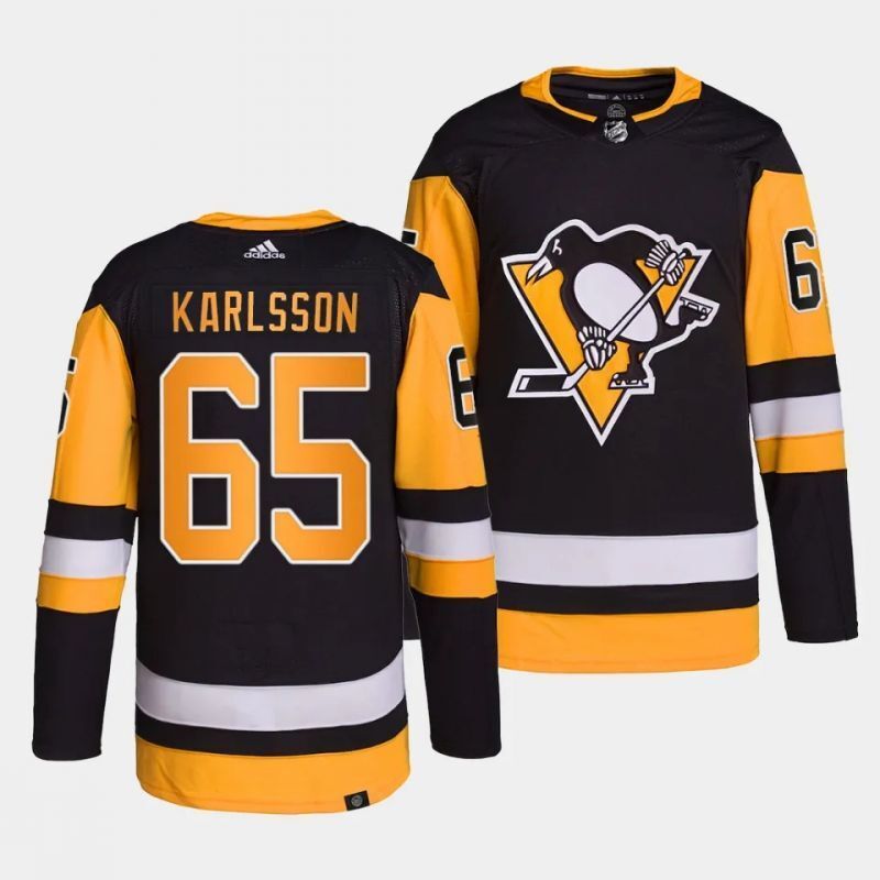 Pittsburgh Penguins #65 erik karlsson home authentic pro primegreen black jersey