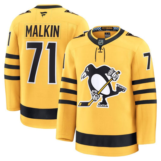 Pittsburgh Penguins #71 Evgeni Malkin Alternate Premium Player Jersey - Gold
