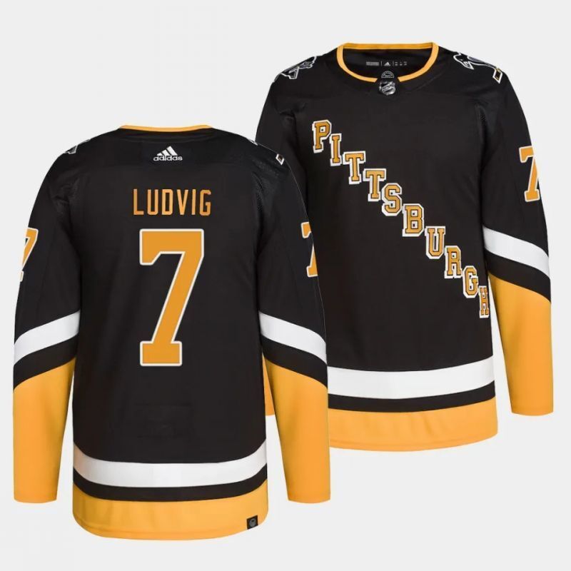 Pittsburgh Penguins #7 john ludvig alternate black jersey