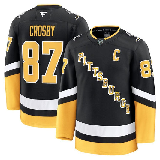 Pittsburgh Penguins #87 Sidney Crosby Alternate Premium Jersey - Black