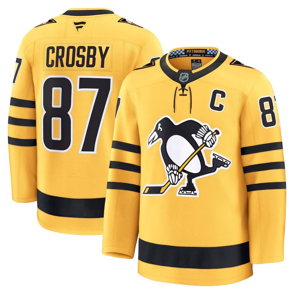 Pittsburgh Penguins #87 Sidney Crosby Alternate Premium Player Jersey - Gold
