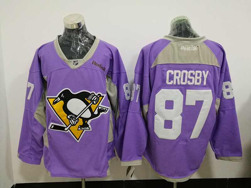 Pittsburgh Penguins #87 Sidney Crosby Purple Breast cancer