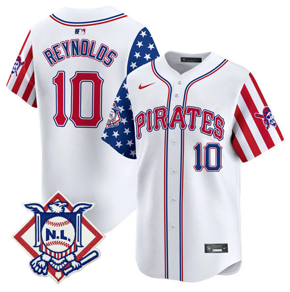 Pittsburgh Pirates #10 Bryan Reynolds White 2024 Fourth of July Vapor Limited