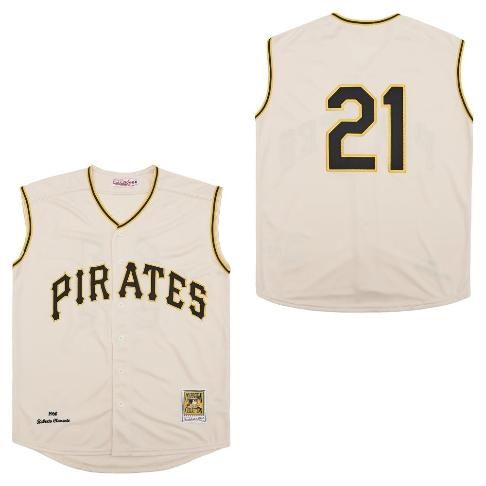 Pittsburgh Pirates #21 Roberto Clemente Pirates 21 Off-White