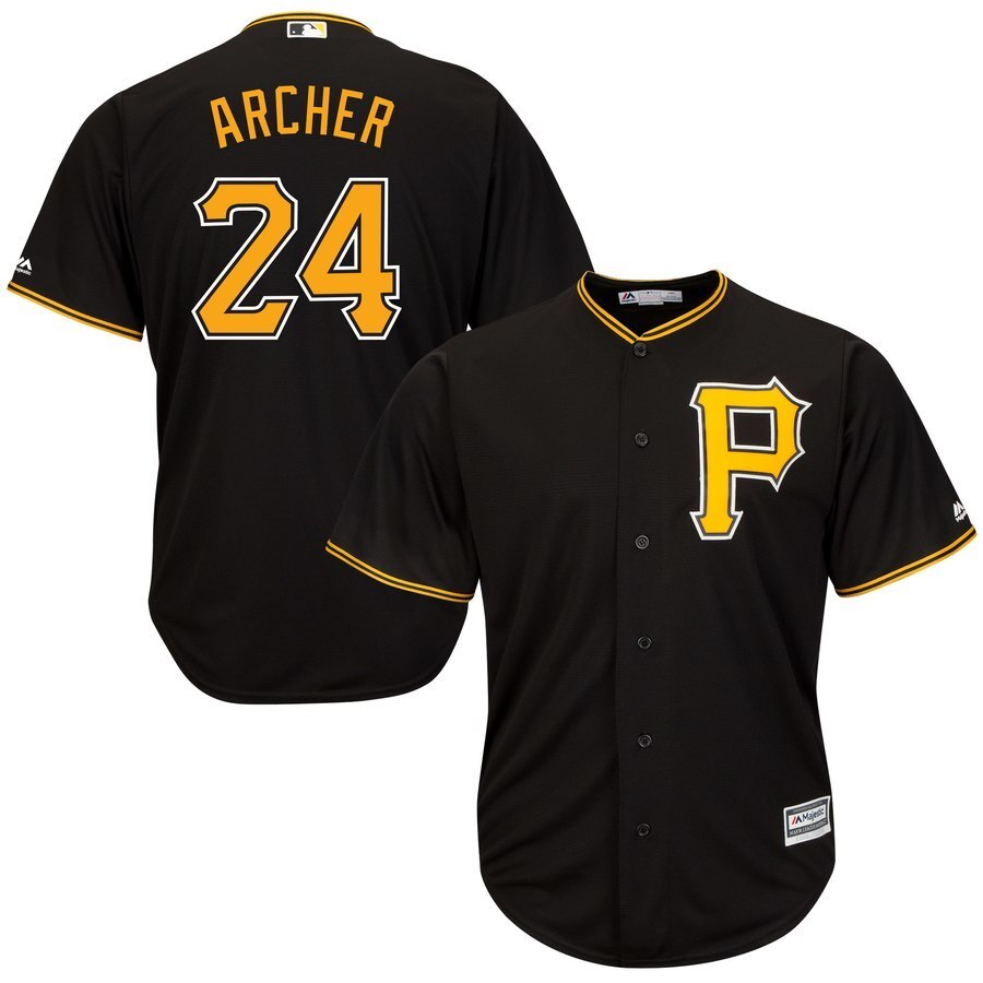 Pittsburgh Pirates #24 Chris Archer Majestic Alternate Official Cool Base Player Jersey – Black