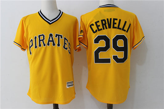 Pittsburgh Pirates #29 Francisco Cervelli Yellow Retro Fan