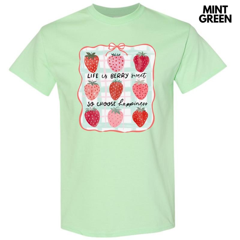 Plaid Straw-Berry Sweet Collage Gildan Short Sleeve T-Shirt 'NLB' Hoodie, Sweatshirt | WearSparks.com