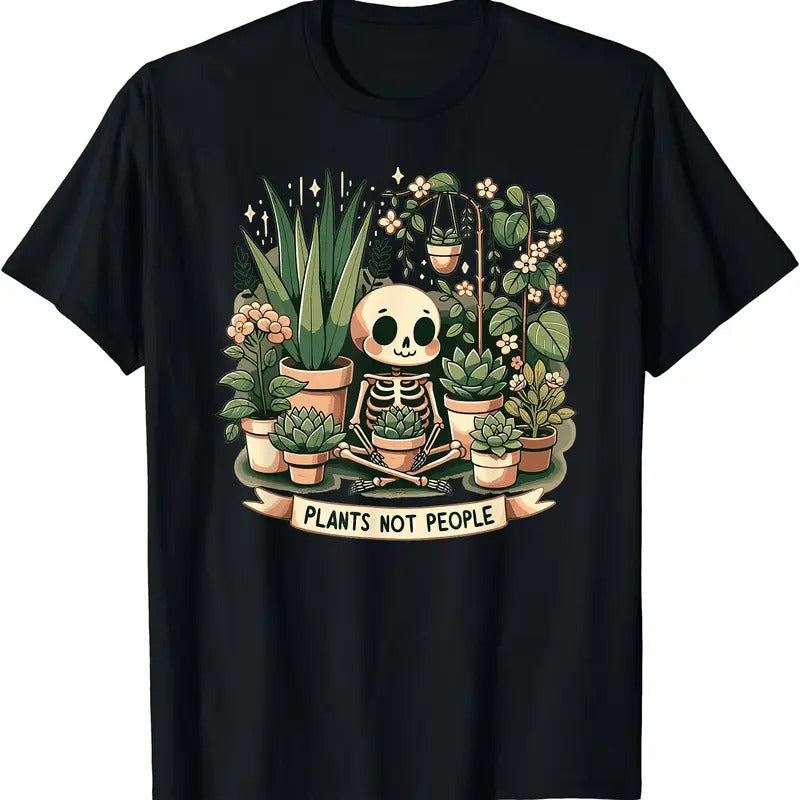 Plant Lover Skeleton Design - Plants Not People T-Shirt Hoodie, Sweatshirt | WearSparks.com