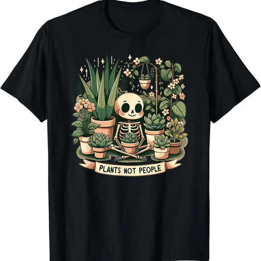 Plant Lover Skeleton Design - Plants Not People T-Shirt Hoodie, Sweatshirt | WearSparks.com