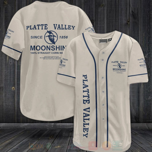 FASHION Platte Valley Moonshine Baseball Jerseys Botton Shirt