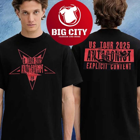 Playboi Carti Antagonist 2.0 US Tour 2025 Explivit Content Ken Carson Merch Two Sided Shirt