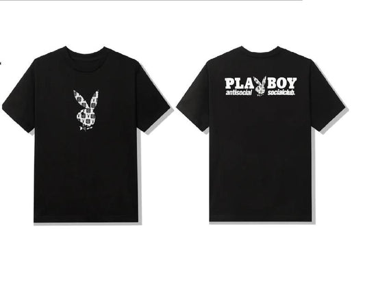 Playboy Ant1 Soc1al Club Graphic Tee, Black Streetwear Shirt, Playboy Bunny Design, Menswear Womenswear Top Hoodie,...