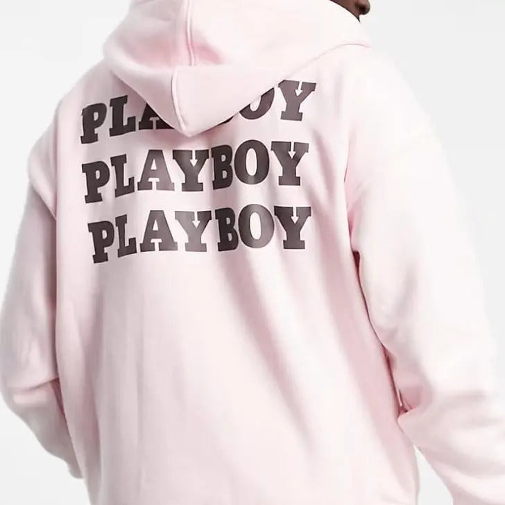 Playboy Big Classic Hoodie In Pink, Cozy Cotton Material With A Trendy Design, Ideal For Layering And Casual Wear,...