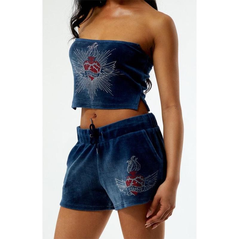Playboy Women's By PacSun Velour Shorts T-Shirts, Hoodie, Sweatshirt | WearSparks.com