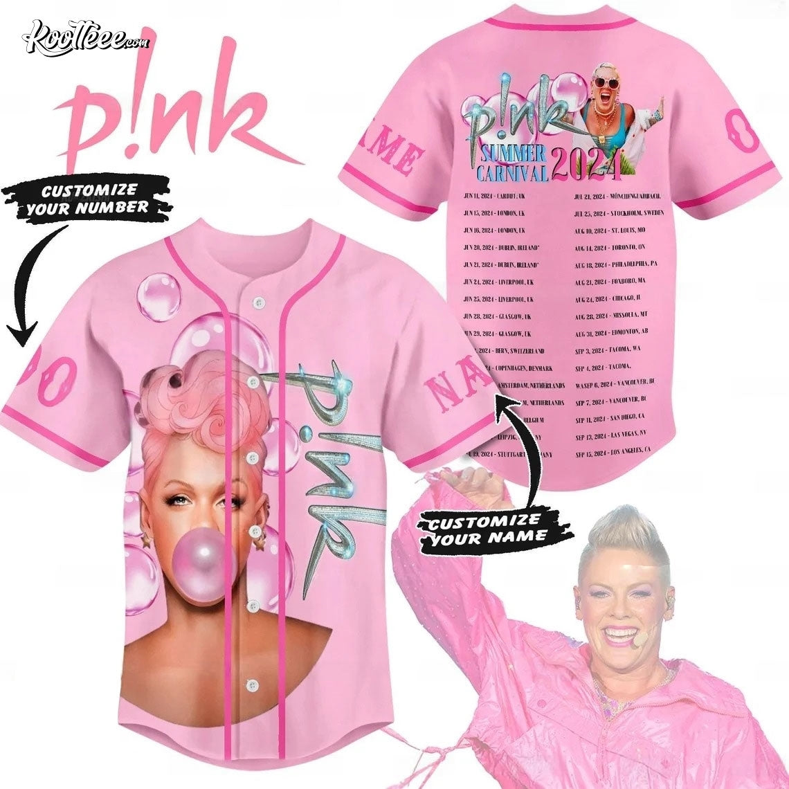 P!nk Summer Carnival 2024 Custom Baseball Jersey
