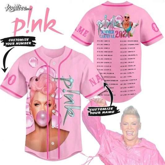 P!nk Summer Carnival 2024 Custom Baseball Jersey