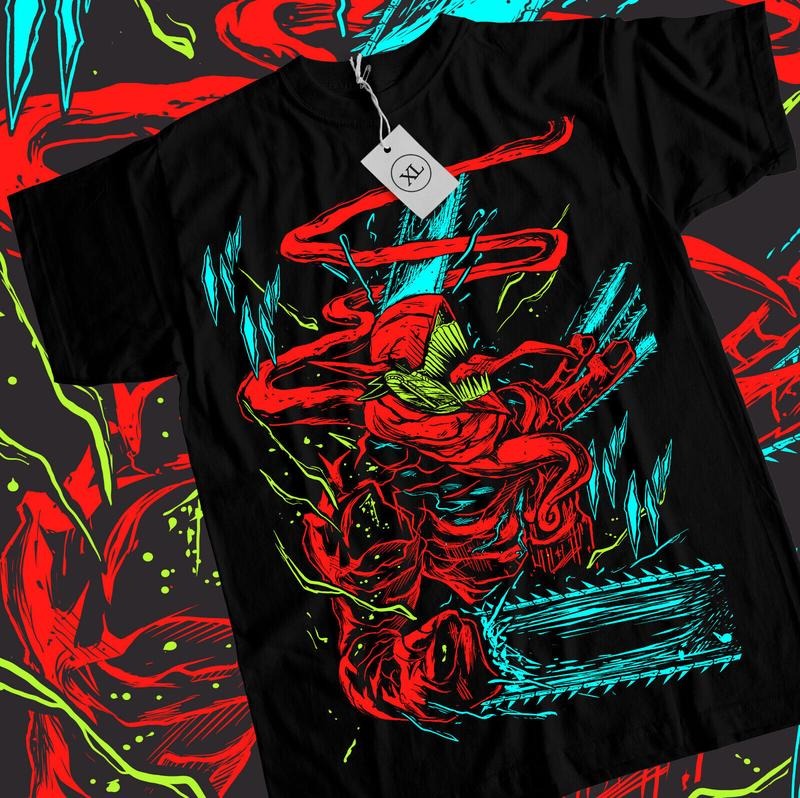 Pochita T-Shirt S-4XL Chainsaw Man Denji and Makima CSM Men and Women Manga Tshirt S-4XL Hoodie, Sweatshirt | WearSparks.com