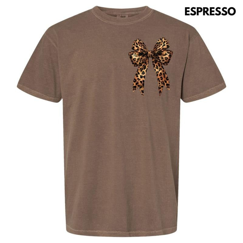 Pocket Size - Big Leopard Bow Comfort Colors T-Shirt 'NLB' Hoodie, Sweatshirt | WearSparks.com