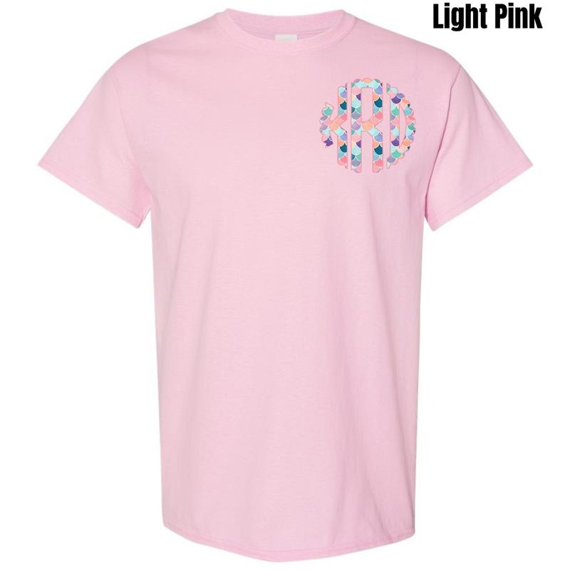 Pocket Size - Mermaid Monogram Gildan Short Sleeve T-Shirt 'NLB' Hoodie, Sweatshirt | WearSparks.com