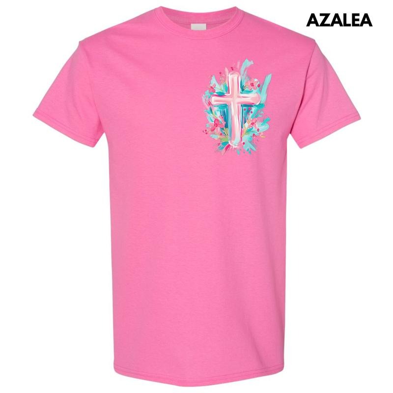 Pocket Size - Pastel Brushstroke Cross Gildan Short Sleeve T-Shirt 'NLB' Hoodie, Sweatshirt | WearSparks.com