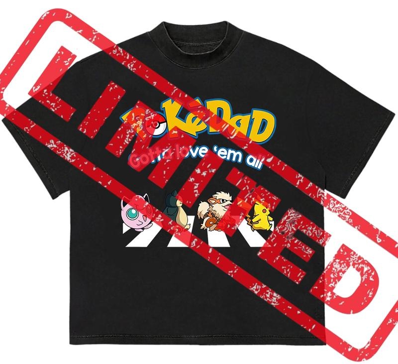 PokeDad Tee Gift For Dad Father's Day T-Shirt Graphic Design Cotton Unique Graphic Tee You Can Customize Hoodie, Sweatshirt