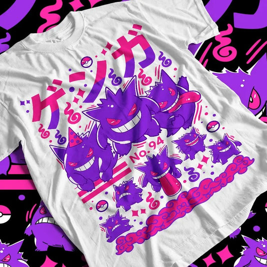 Pokem0n Gengar T-Shirt Anime Manga Gengar, Anime Manga Shirt Anime Shirt Anime Lovers Shirt Round Neck Cotton Hoodie,...