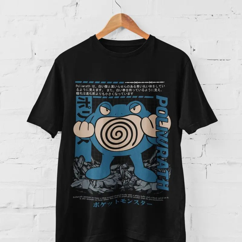 Poli Wrath Pocket Monsters Retro Art Graphic Tee Anime T-shirt Gift Idea Present For Him For Her Hoodie, Sweatshirt