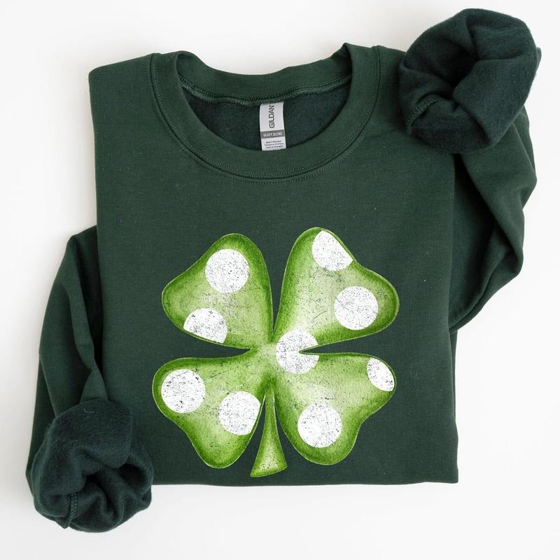 Polka Dot Shamrock, St Patrick's Day Sweatshirt T-Shirts, Hoodie | WearSparks.com