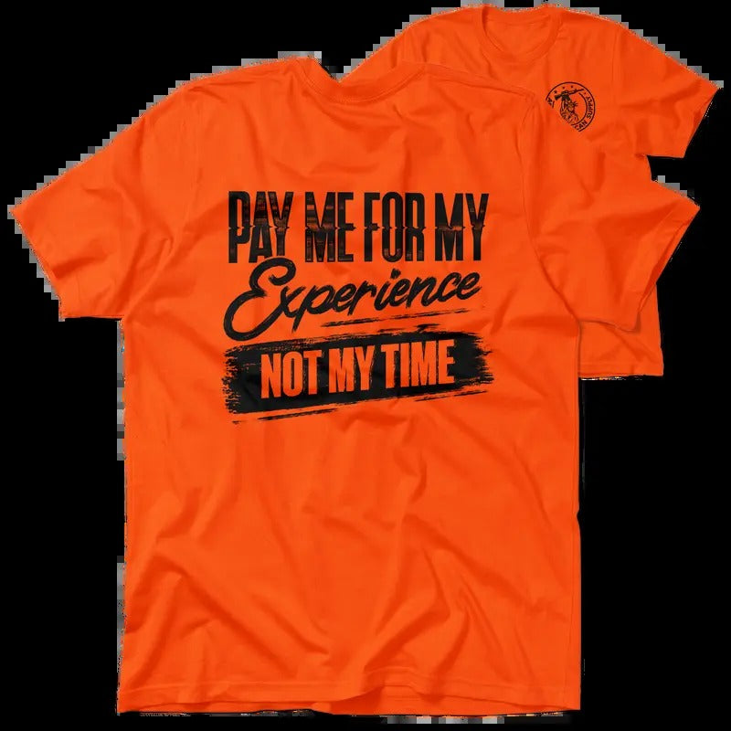 For My Experience Hi Visibility Safety Orange T-Shirt Jersey Men's 30-Day Guarantee Quality Cotton/Poly Blend with Blue...