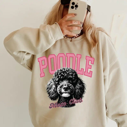 Poodle Mom Club Sweatshirt ~ Sweatshirt Unisex Apparel Relaxed Fit Printed in the USA Clothing Womenswear Casual and...