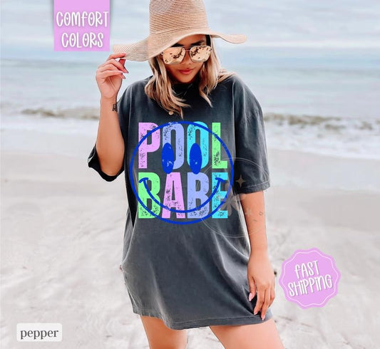 Pool Babe Comfort Colors, Cute Summer Shirt, Oversized Beach Tee, Swimsuit Cover Up Hoodie, Sweatshirt | WearSparks.com