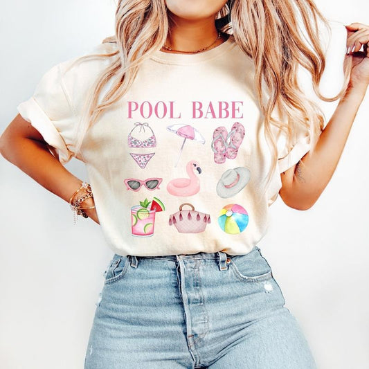 Pool Babe T-Shirt, Hello Summer T-Shirt, Summer Vibes T-Shirt, Beach T-Shirt, Social Club T-Shirt, Coquette T-Shirt,...