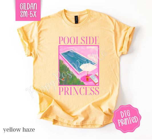 Poolside Princess Gildan Tshirt , Summer Tee, Cute Women's Shirt, Gift For Her Hoodie, Sweatshirt | WearSparks.com