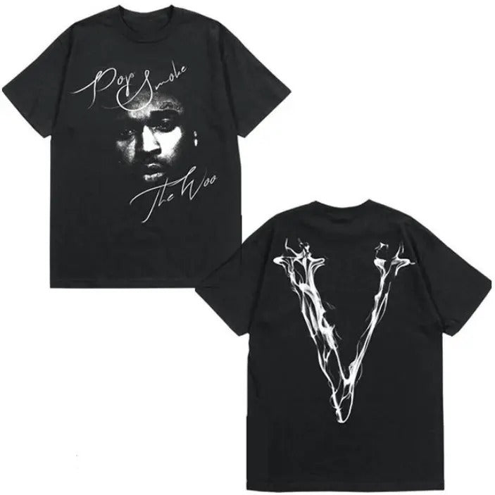 Pop Smoke x Vlone Faith Black T-Shirt, V-Lone T-Shirt, Big V Letter V.Lone Shirt Hoodie, Sweatshirt | WearSparks.com