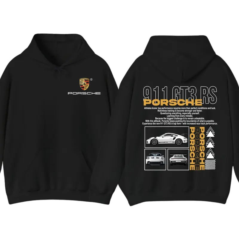 Porsche 911 GT3 RS Hoodie, Aesthetic 2-Sided Pullover for Men & Women, Cotton Menswear Top, Trendy Streetwear Sweatshirt...