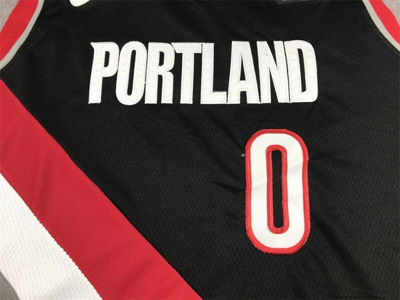 Portland Trail Blazers #0 Damian Lillard 23 Trail Blazers 0 Black Style 5