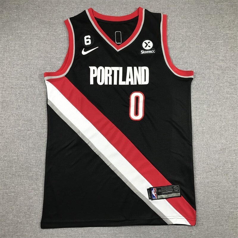 Portland Trail Blazers #0 Damian Lillard 23 Trail Blazers 0 Black Style 6