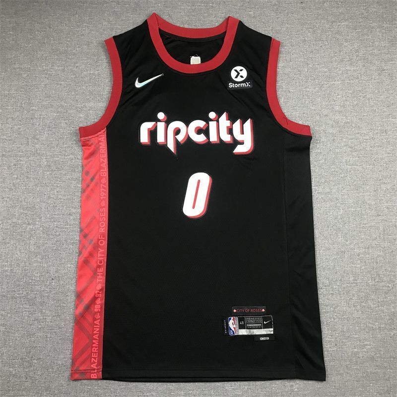 Portland Trail Blazers #0 Damian Lillard Trail Blazers 0 # 22 Season City Edition Black Style 2
