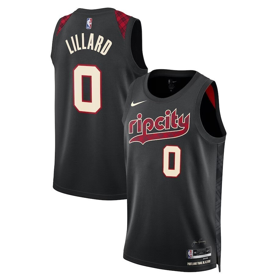 Portland Trail Blazers #0 Damian Lillard Unisex 202324 Swingman Jersey - Black - City Edition