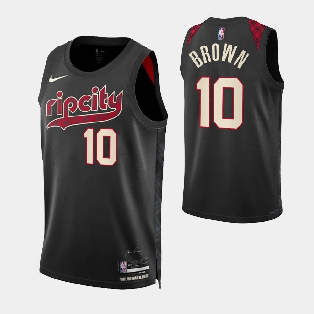 Portland Trail Blazers #10 Moses Brown 2023-24 City Edition Swingman Jersey