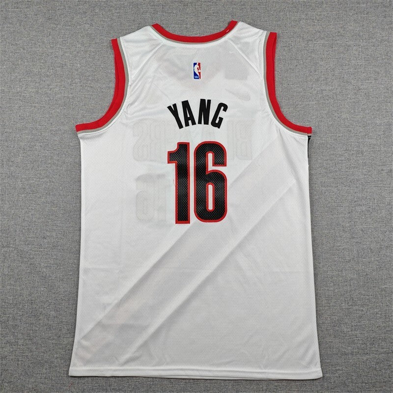 Portland Trail Blazers #16 Yang Trail Blazers 16 White Style 1