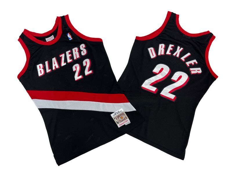 Portland Trail Blazers #22 Clyde Drexler Trail Blazers 22 # Black 91-92 Season Mitchell Retro Jersey