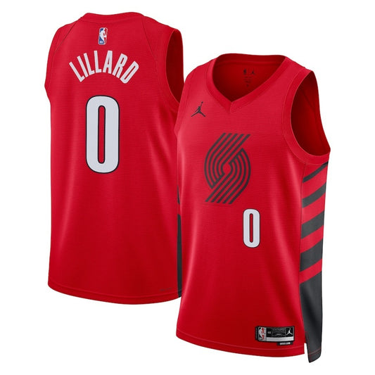 Portland Trail Blazers #4 Damian Lillard Unisex Swingman Jersey - Red - Statement Edition