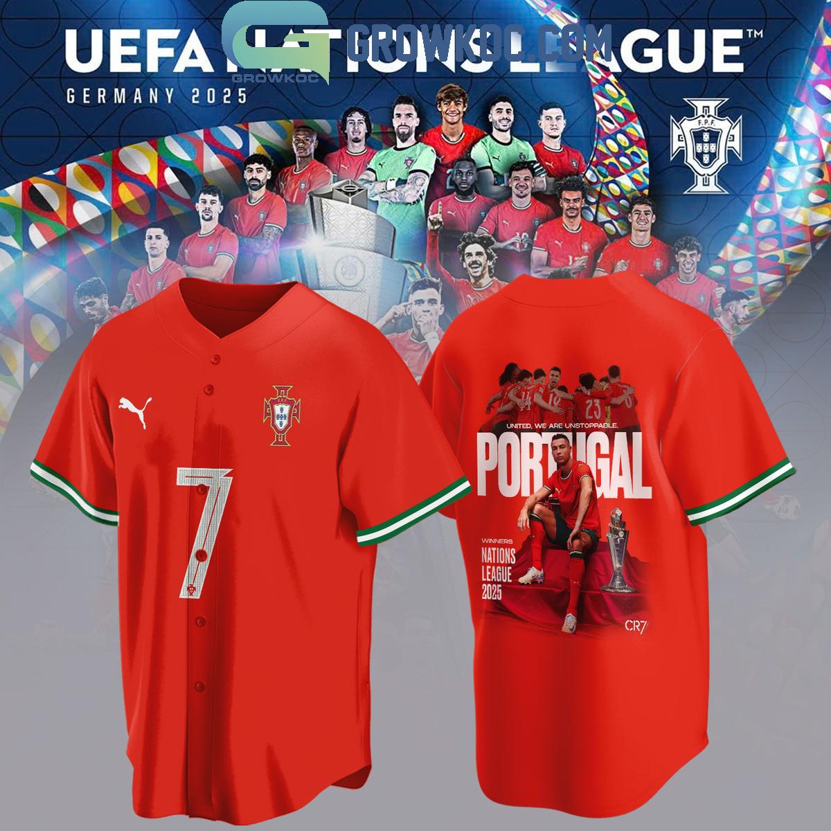 Portugal Champions UEFA Nations League 2025 Baseball Jersey